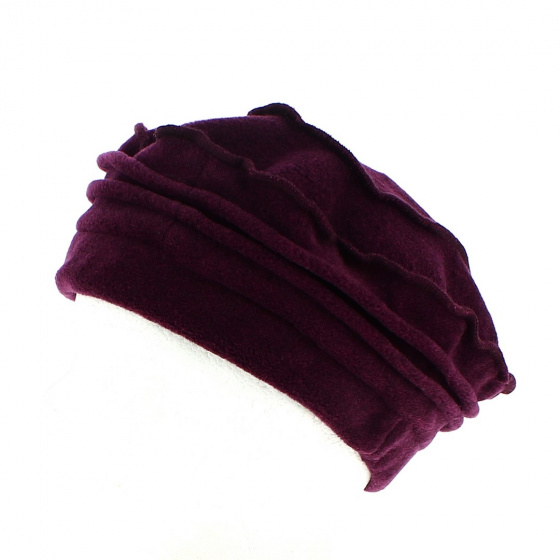 Julie Violet eggplant fleece hat - Traclet