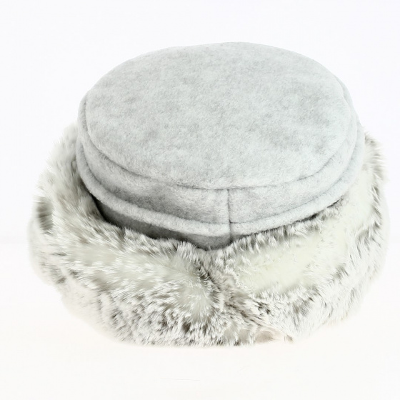 Toque Akilina  Fausse Fourrure & Doublure Polaire Gris - Traclet Toque Akilina  Fausse Fourrure & Doublure Polaire Gris - Traclet