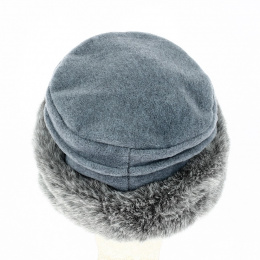 Akilina Toque Faux Fur & Fleece Lining Ice Blue - Traclet