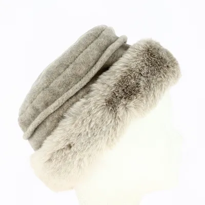 Toque Akilina Fausse Fourrure & Doublure Polaire Beige - Traclet