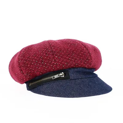 Red & Navy Socoa Newsboy Cap - Traclet Reference: 16814 | Traclet Hat Shop