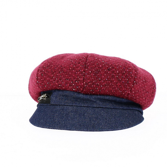 Red & Navy Socoa Newsboy Cap - Traclet