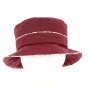 Cloche Hat Madeleine Bordeaux with Tartan Print- Traclet