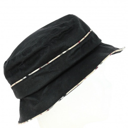 Chapeau Cloche Madeleine Noir avec Imprimé Tartan- Traclet