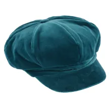 Casquette Gavroche Anna Velours Bleu pétrole - Traclet