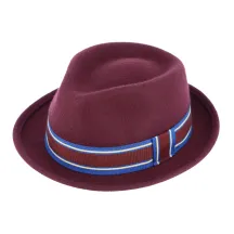 Chapeau Trilby Bari Feutre Laine Bordeaux - Traclet