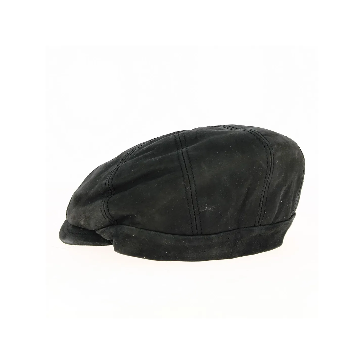 Casquette cuir wayne Noir - boutique casquette cuir Reference : 16848 | Chapellerie Traclet
