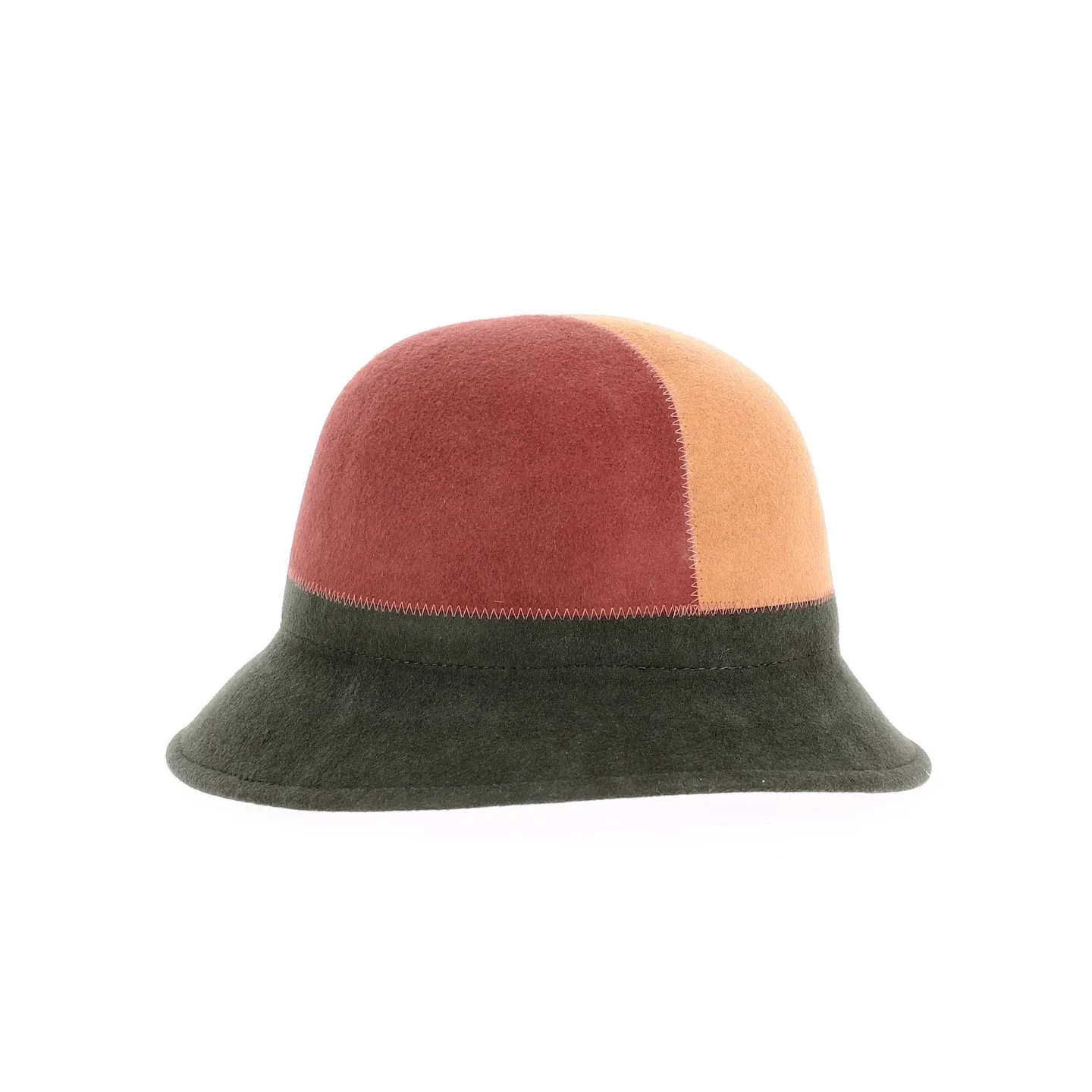 Khaki Wool Felt Cloche Hat - Traclet Reference: 16851 | Traclet Millinery