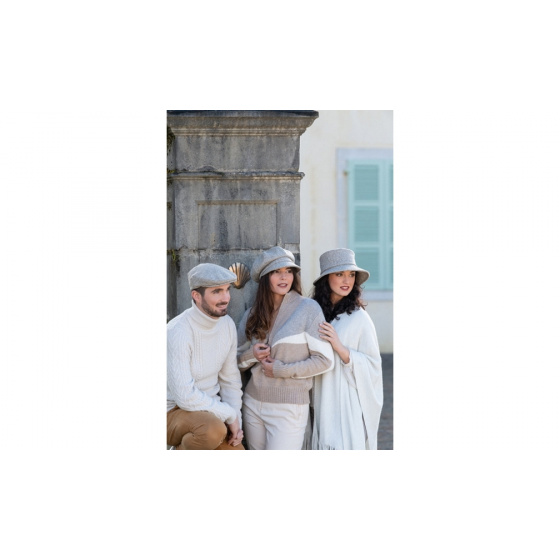 Pyrenees Wool Newsboy Cap in Beige Made in France - Traclet