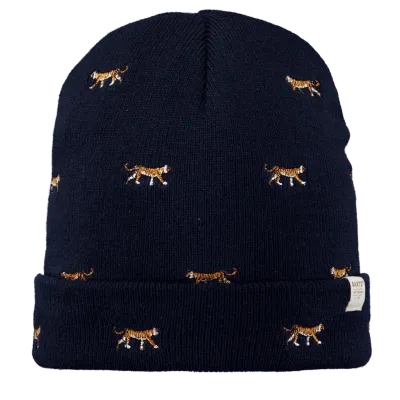 Kids Navy Vinson Beanie with Tiger Embroidery - Barts Reference: 16862 | Traclet Hat Shop