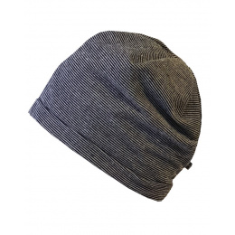 Bonnet anti-ondes made in France Noir et gris rayé - Natur'Onde