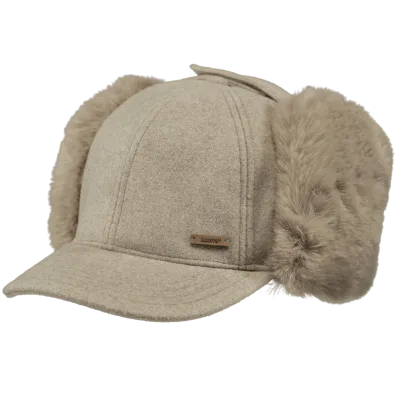 Corabells Taupe ear flap cap - Barts ref 16877 traclet hat shop