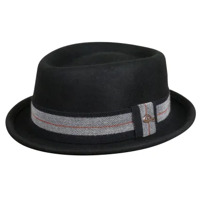 Chapeau Pork Pie Gangi Feutre Noir - Göttmann  Reference : 16889| Chapellerie Traclet