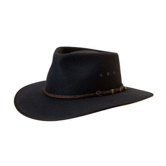 Cattleman Hat Black Felt Hair - Akubra