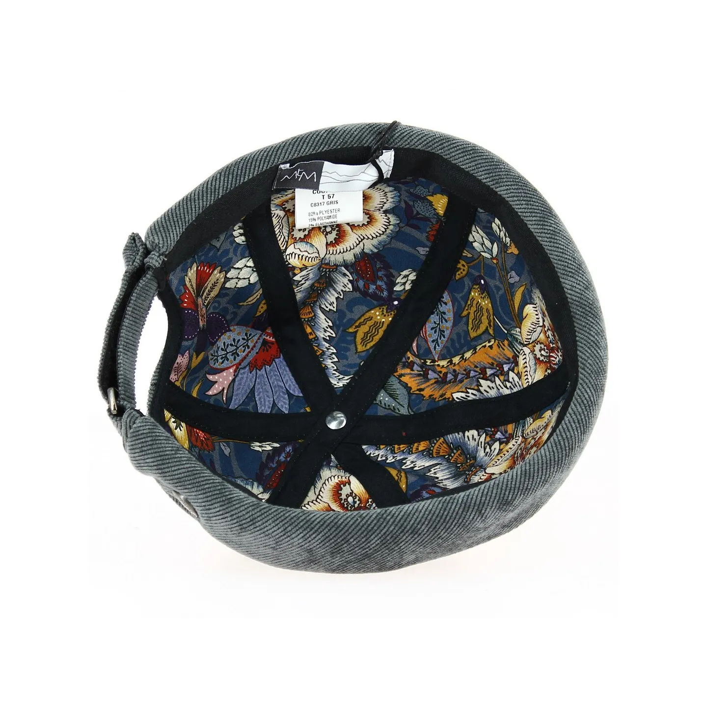 Bonnet Docker Cooper effet velours Gris doublure - Mtm