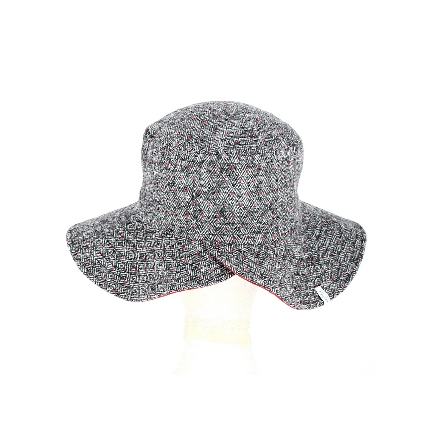 Women's Missty Wide Brim Hat with black and red fleece lining - Traclet  Reference: 16905 | Traclet Hatmakers