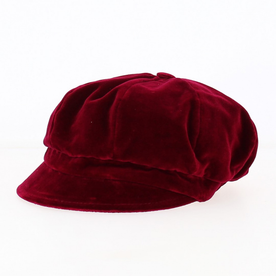 Casquette gavroche velours bordeaux - Fléchet Casquette gavroche velours bordeaux - Fléchet