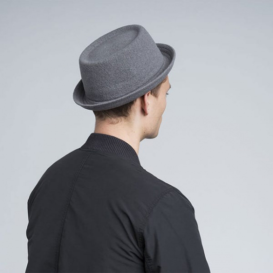 Chapeau PorkPie Wool Mowbray Gris - Kangol Chapeau PorkPie Wool Mowbray Gris - Kangol