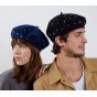 Navy Blue Stars Hachiman Beret - Laulhère