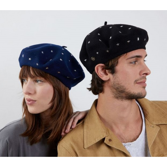 Béret Hachiman Bleu Marine Etoiles - Laulhère Béret Hachiman Bleu Marine Etoiles - Laulhère