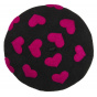 Maupassant Wool Beret Black with Heart Patterns - Laulhère