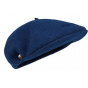 Pau Navy Wool Beret Cap - Laulhère