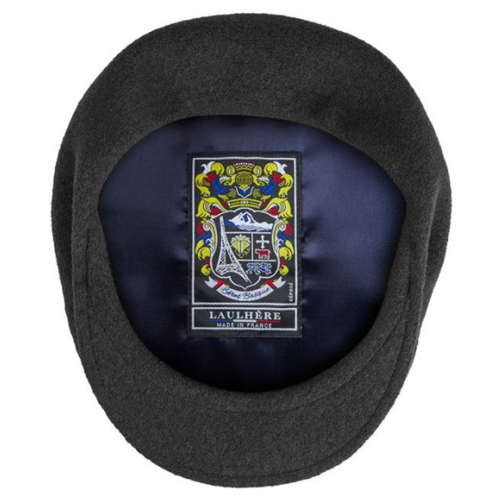 Wool Beret Cap Pau Black - Laulhère