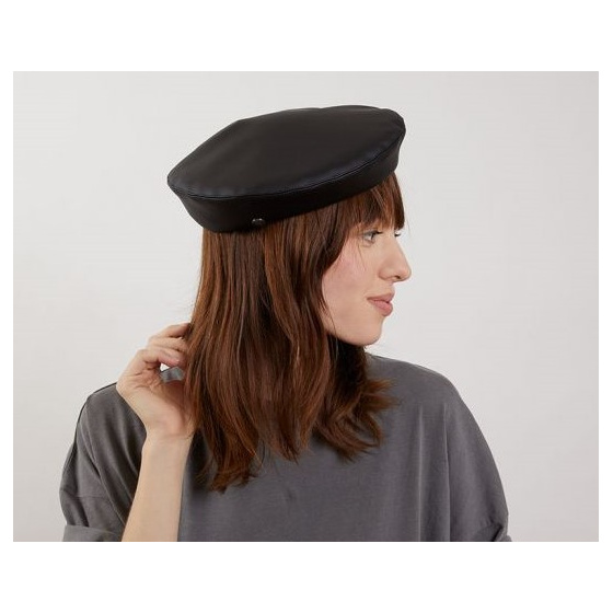 Béret Cuir Vegan Noir - Laulhère Béret Cuir Vegan Noir - Laulhère