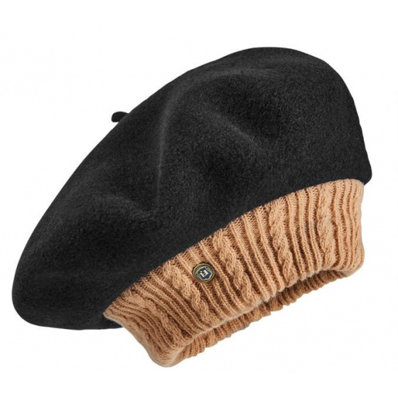 Parisienne Beret Lys Laine Noir - Laulhère
