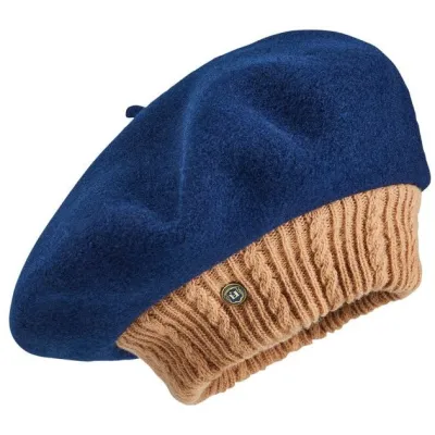 Béret Parisienne Lys Laine Bleu Marine - Laulhère