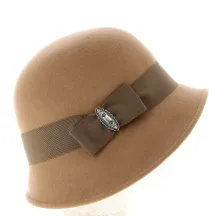 Chapeau Cloche Maithe Feutre Laine Camel - Traclet