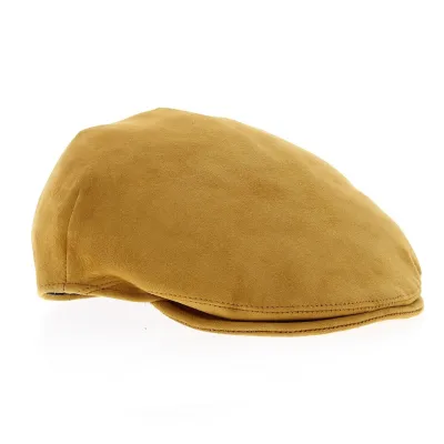 Flat leather cap Mustard - Alfonso d'Este