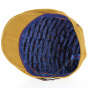 Flat leather cap with mustard lining - Alfonso d'Este