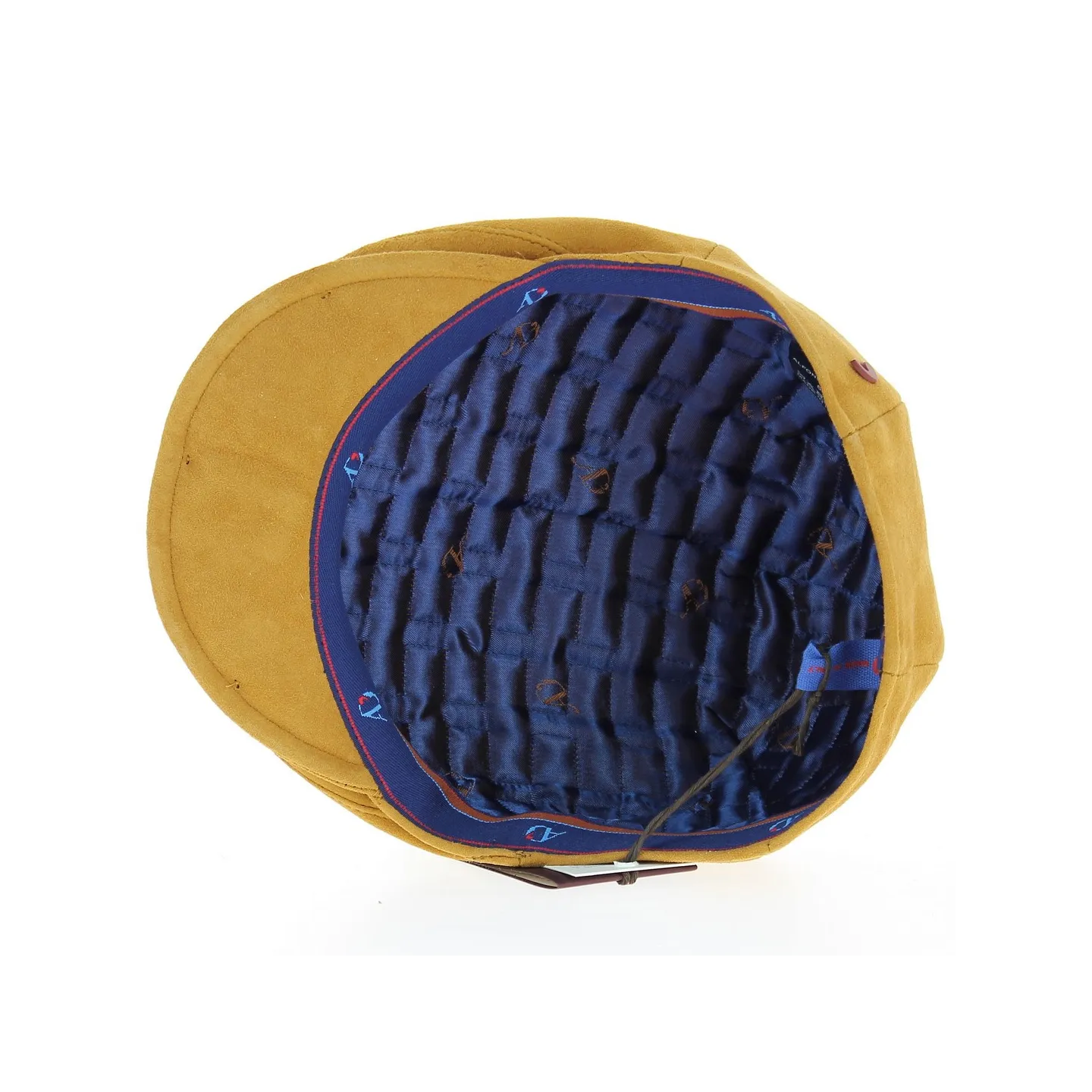 Casquette cuir plate Moutarde doublure - Alfonso d'Este