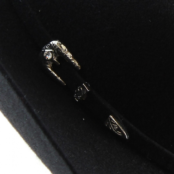 Western Hat Broken Horn 4X Black Wool Felt - Bullhide Western Hat Broken Horn 4X Black Wool Felt - Bullhide