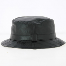 Black leather bob hat - Traclet