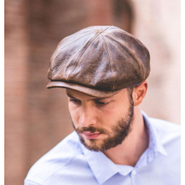 Houston Cap Black Aged Leather - Crambes