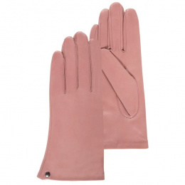 Women's Silk-Lined Leather Gloves in Powder Pink - Isotoner
