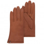 Women's Leather Gloves Silk-Lined Cognac - Isotoner
