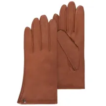 Gants Femme Cuir Doublé Soie Cognac  - Isotoner  Reference : 16996 | Chapellerie Traclet