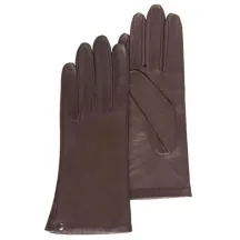 Gants Femme Cuir Doublé Soie Marron- Isotoner