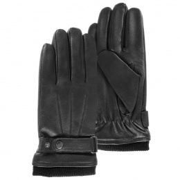 Men's Tactile Leather Gloves with Fleece Lining - Isotoner