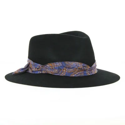 Chapeau Fedora Wendie Feutre Poil Noir - Crambes