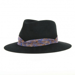 Fedora Wendie Black Felt Hat - Crambes