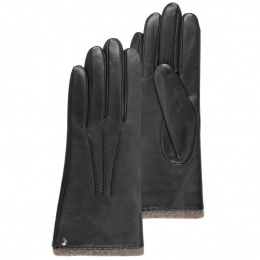 Women's Gloves Leather Lined Cashmere Black - Isotoner