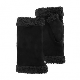 Women's Leather & Faux Fur Mittens - Isotoner