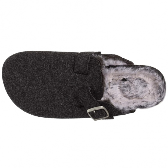 Chaussons Mules Femme Gris Chiné - Isotoner Chaussons Mules Femme Gris Chiné - Isotoner