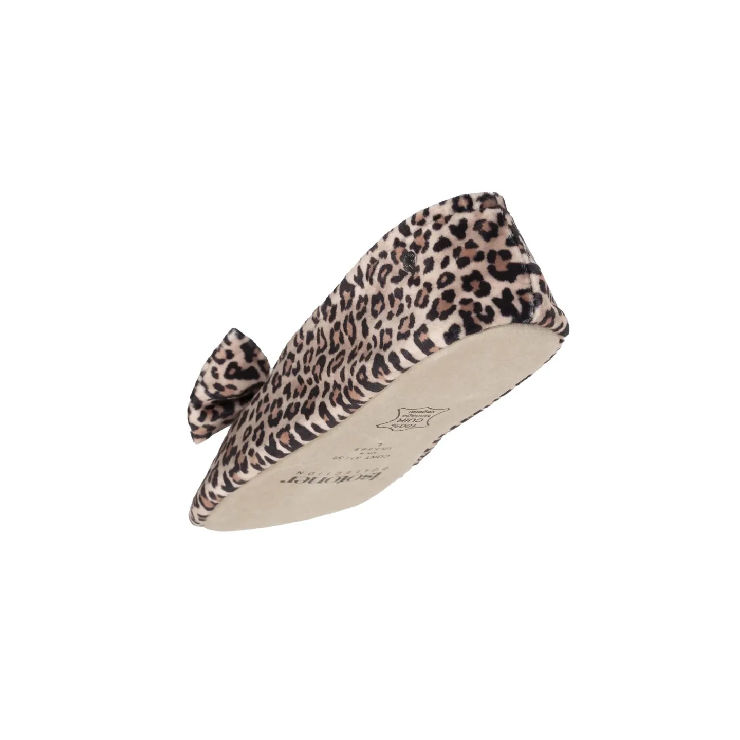 Chaussons Ballerines Femme Nœud Panthère - Isotoner  - Boutique Traclet Reference : 17018| Chapellerie Traclet