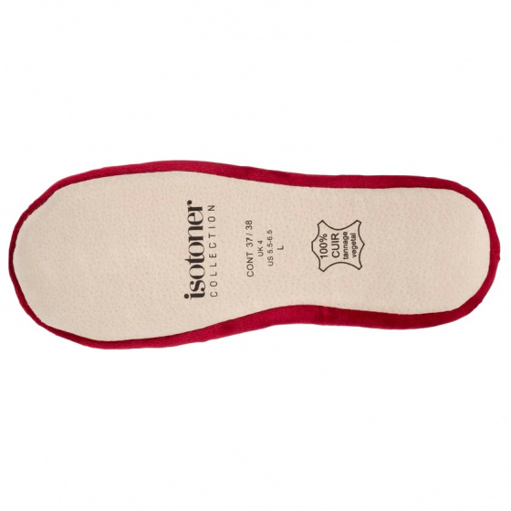 Women's Ballet Slipper with Rhinestone Bow Burgundy - Isotoner