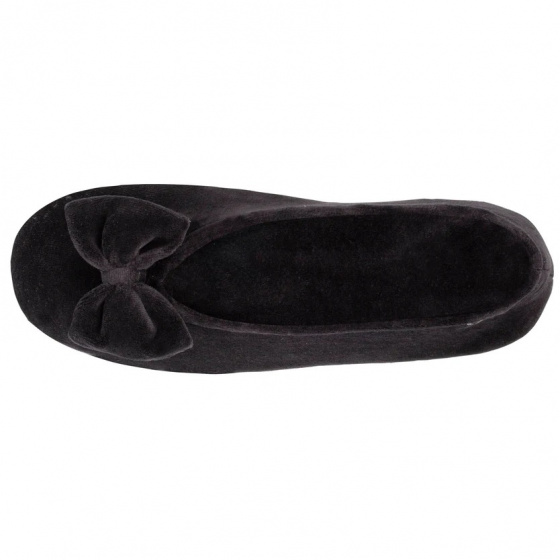 Women's Ballet Slippers with Black Bow - Isotoner